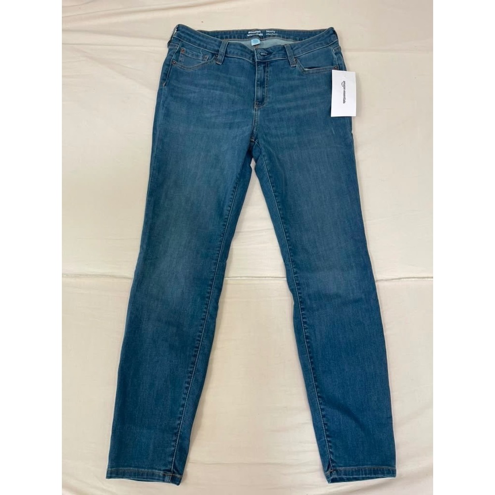 Amazon Essentials Womens Skinny Jeans Medium Wash Blue Denim Size 12 NWT